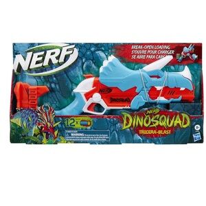 Nerf DinoSquad Tricera-Blast Dart Blaster, 12 Nerf Elite Darts NEW Toy Gun